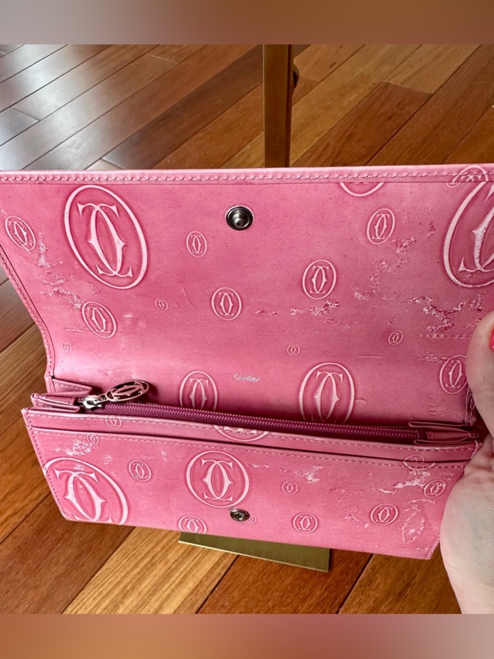 Cartier Happy Birthday Continental Long Wallet in Pink Patent Calfskin Leather - Picture 7 of 11